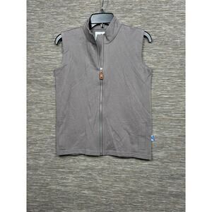 Southbound Sweater Vest Mens XL Gray Full Zip Mock Neck Cotton Knit Casual